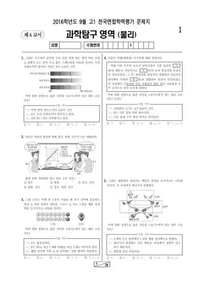 2016년 9월 고1 물리