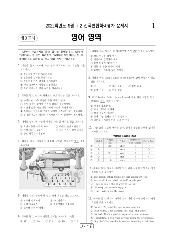 2022년 9월 고2 영어
