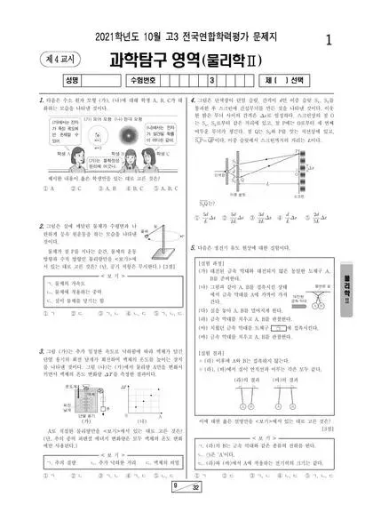 2021년 10월 고3 과학탐구 물리학 II