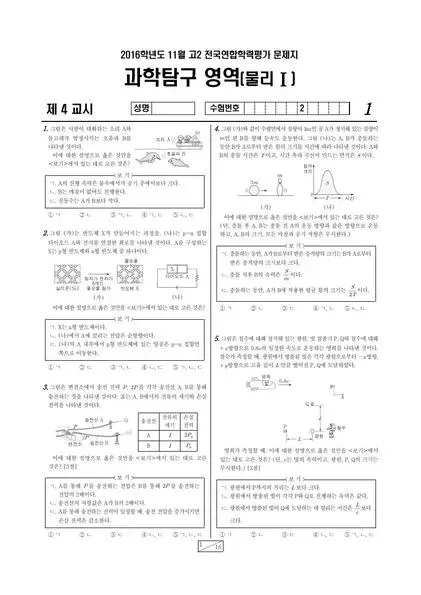 2016년 11월 고2 과학탐구 물리학 I
