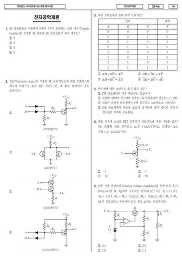 2023년 국가공무원 9급 전자공학개론 (나)