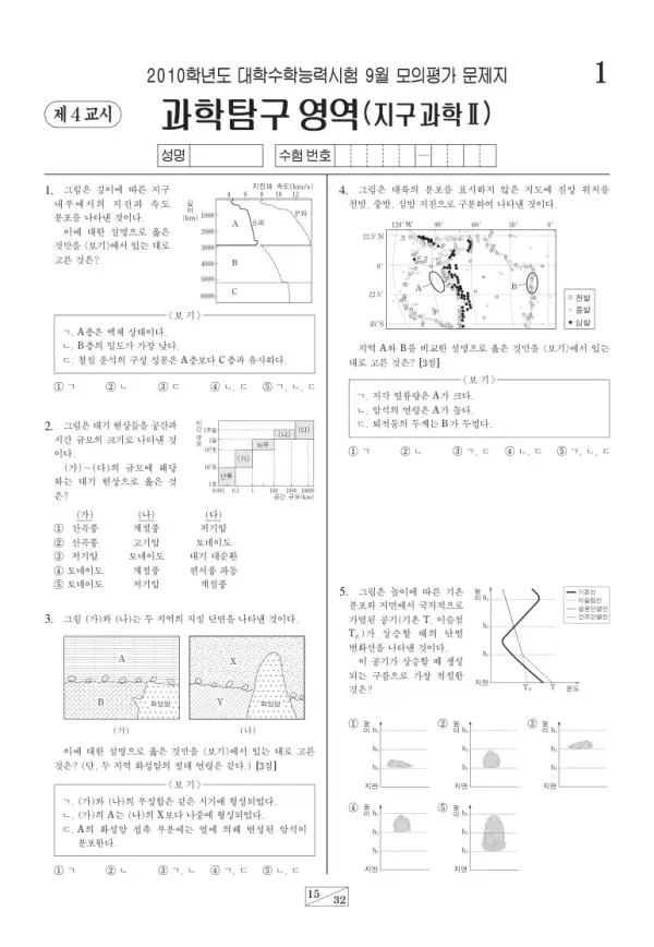 2010학년도 9월 모평(평가원) 지구과학II