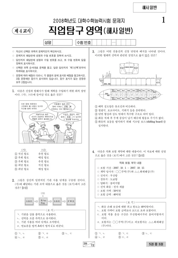 2008학년도 수능 해사일반