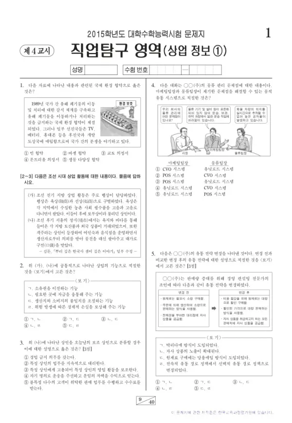 2015학년도 수능 상업정보1