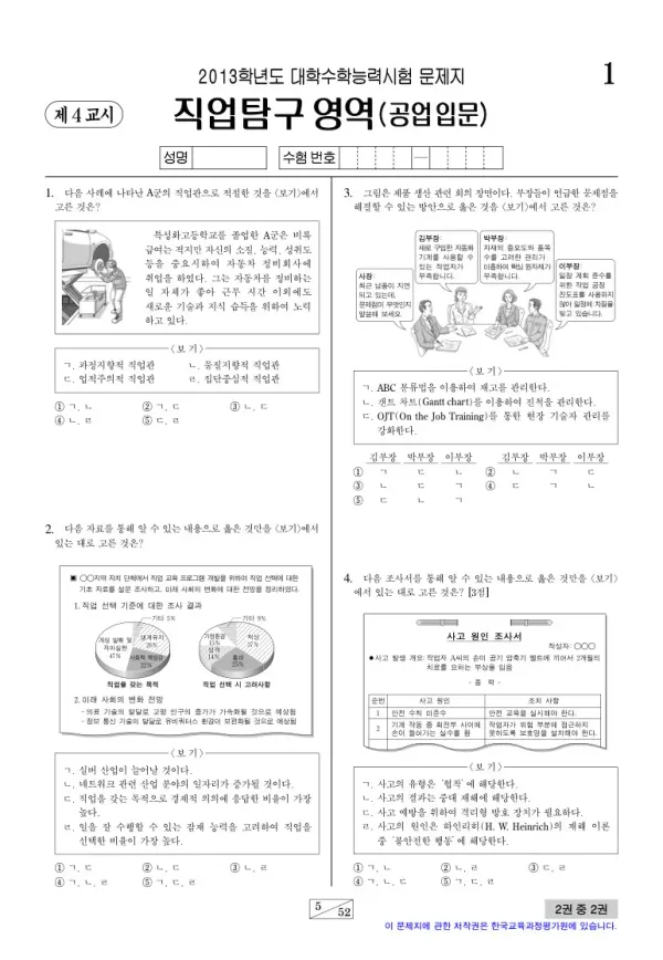 2013학년도 수능 공업입문