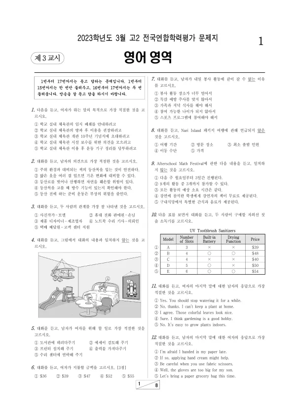 2023년 3월 고2 영어
