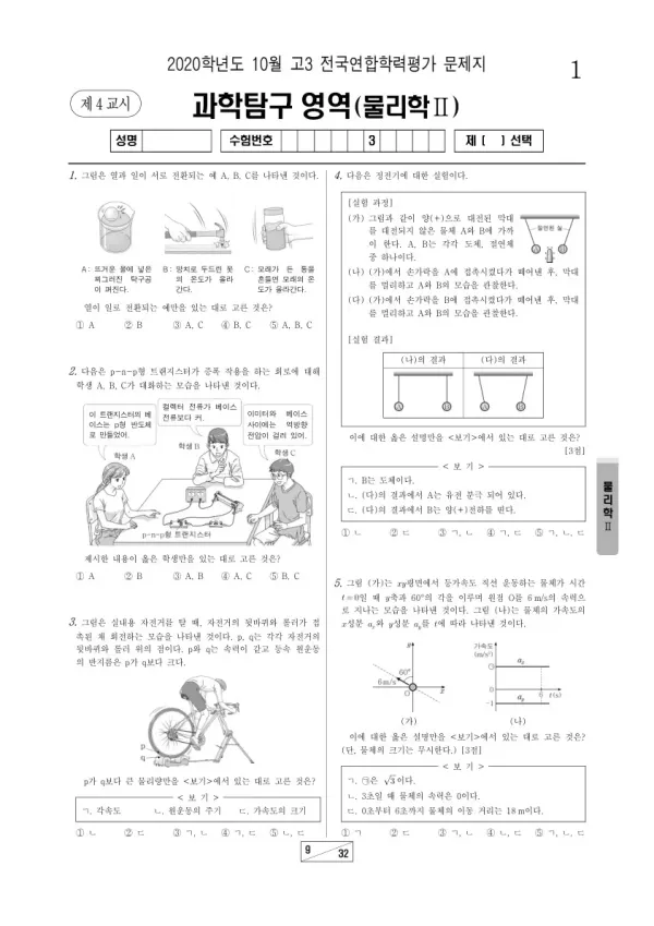 2020년 10월 고3 학평(서울) 물리학II