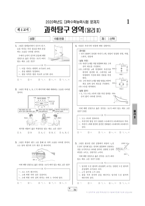 2020학년도 수능 물리 II