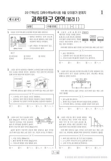 2017년 9월 고3 과학탐구 물리학 I