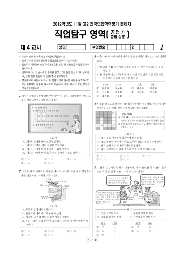 2012년 11월 고2 학평(경기) 공업①