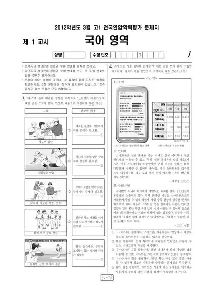 2012년 3월 고1 학평(부산) 국어