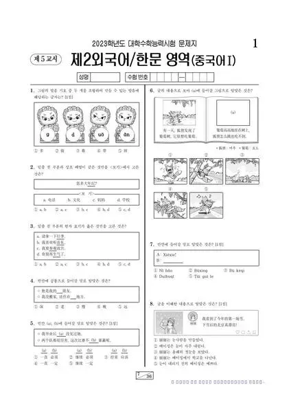 2023학년도 수능 중국어I