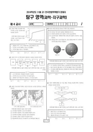 2014년 11월 고1 지구과학