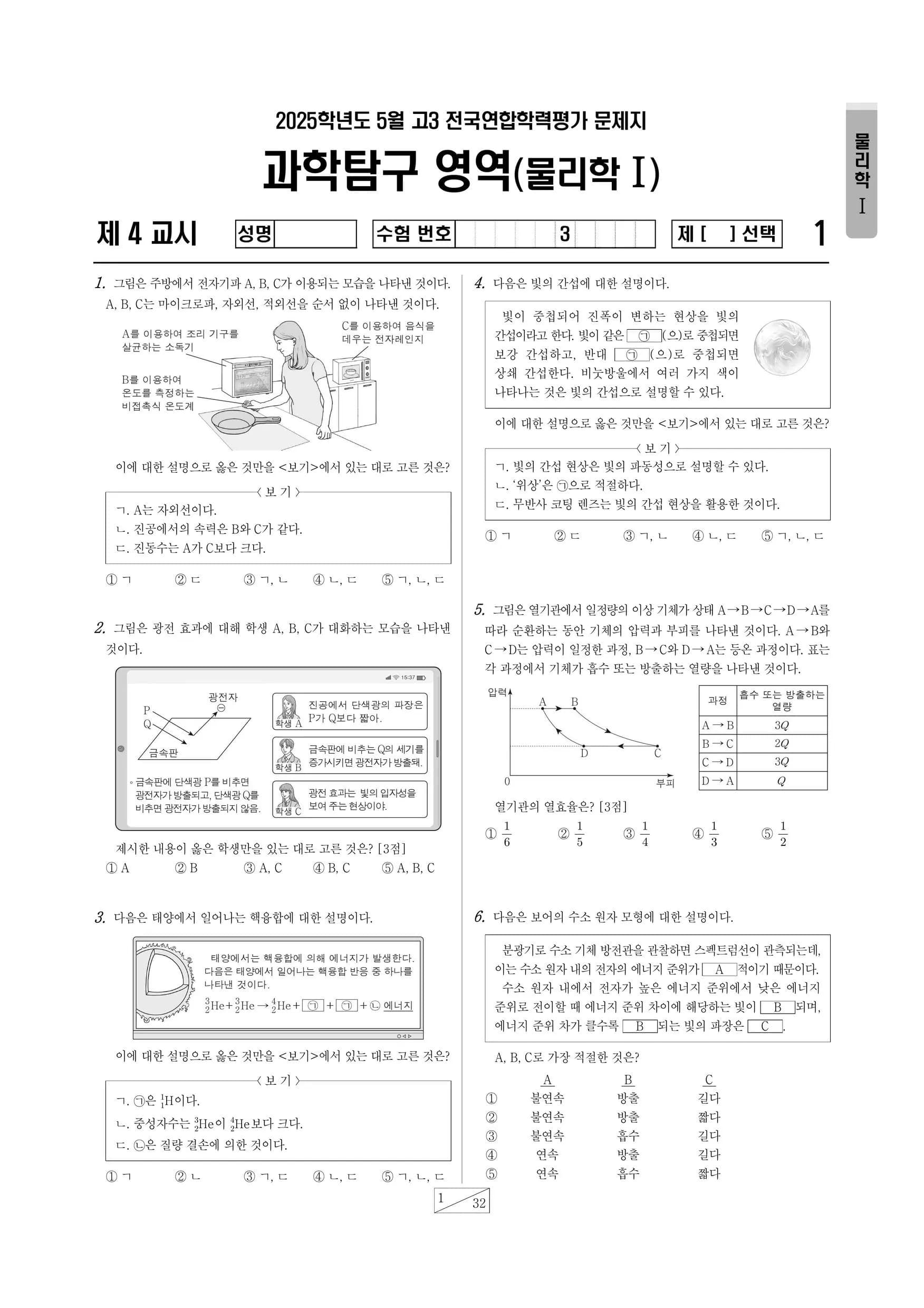 2025년 5월 고3 물리학 I 썸네일 이미지