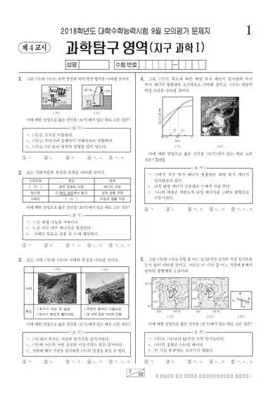 2018년 9월 고3 과학탐구 지구과학 I