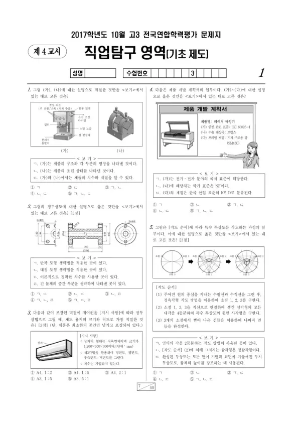 2017년 10월 고3 학평(서울) 기초 제도