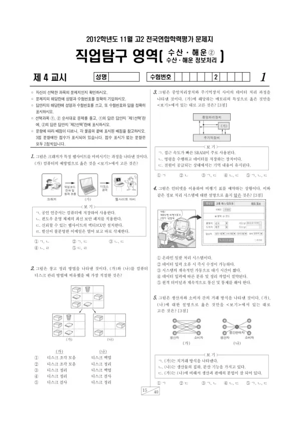 2012년 11월 고2 학평(경기) 수산해운②