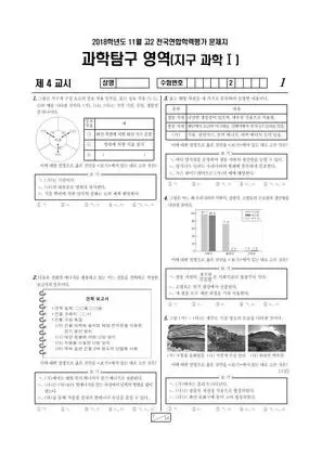 2018년 11월 고2 과학탐구 지구과학 I