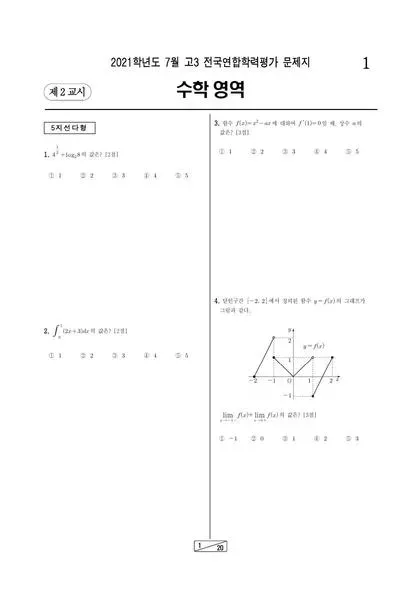 2021년 7월 고3 수학 기하