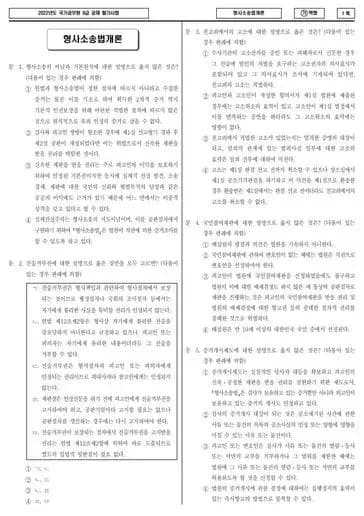 2022년 국가공무원 9급 형사소송법개론 (가)