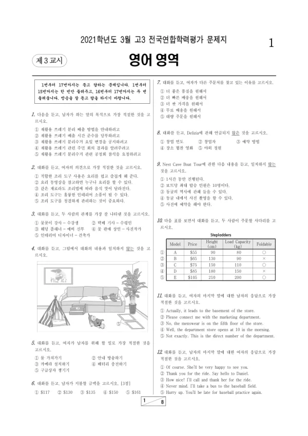 2021년 3월 고3 영어