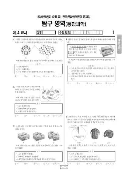 2024년 10월 고1 과학탐구 통합과학