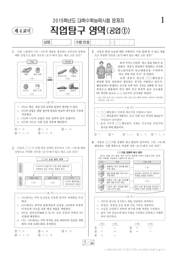 2015학년도 수능 공업1