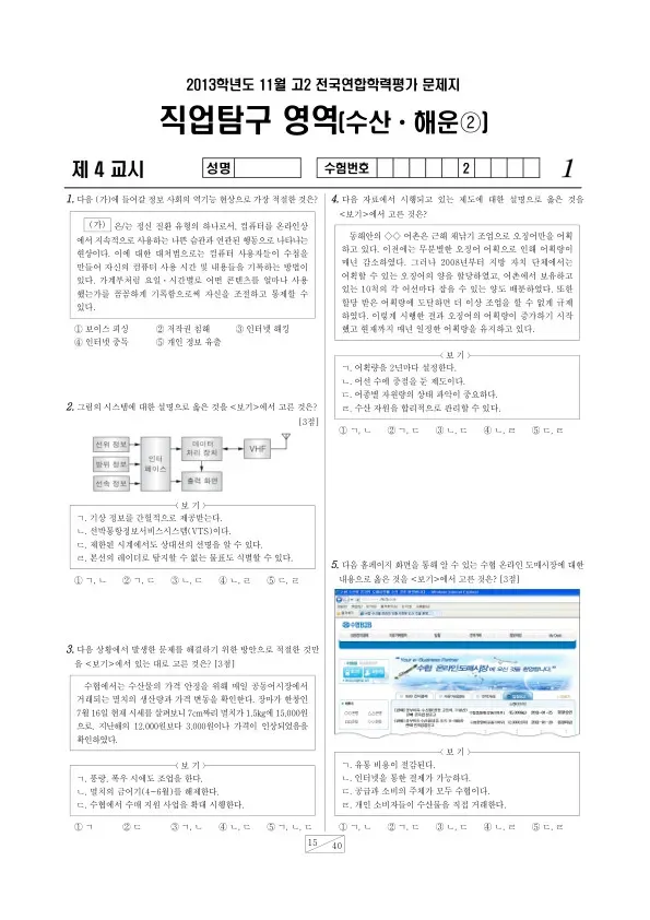 2013년 11월 고2 학평(경기) 수산해운②