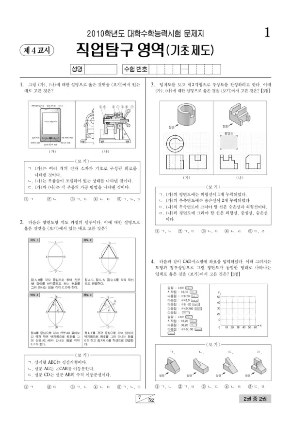 2010학년도 수능 기초제도