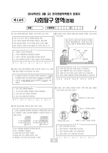 2016년 3월 고2 사회탐구 경제