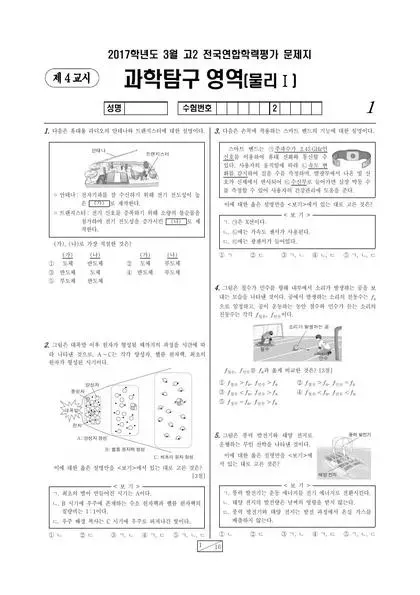 2017년 3월 고2 과학탐구 물리학 I