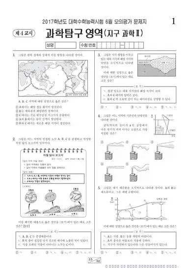 2017년 6월 고3 과학탐구 지구과학 II