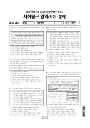 2022년 4월 고3 사회탐구 사회문화