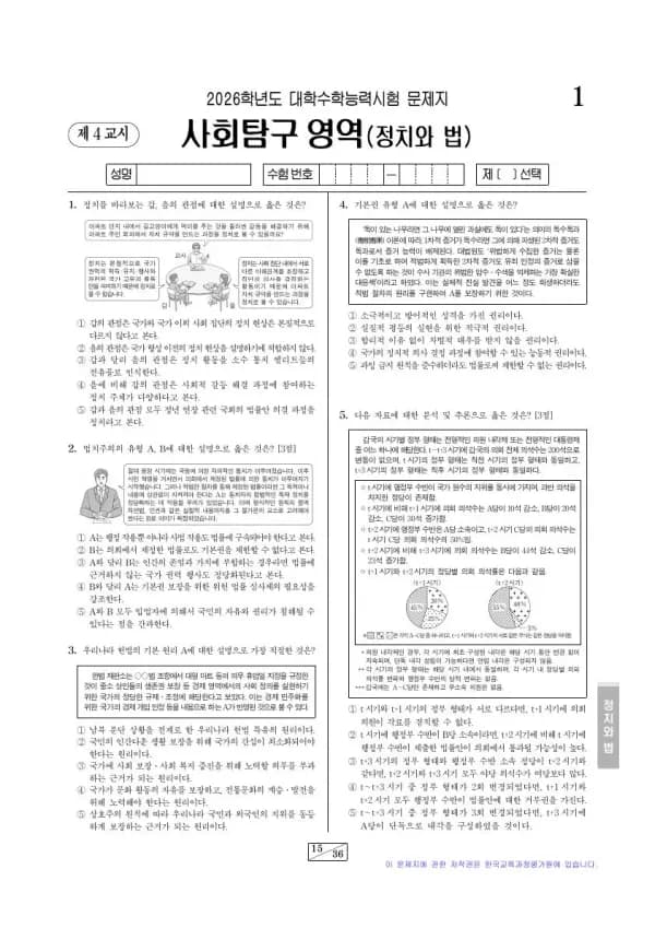 2026학년도 수능 정치와 법