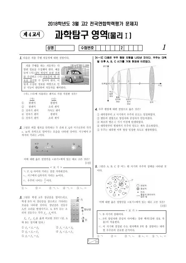 2018년 3월 고2 과학탐구 물리학 I