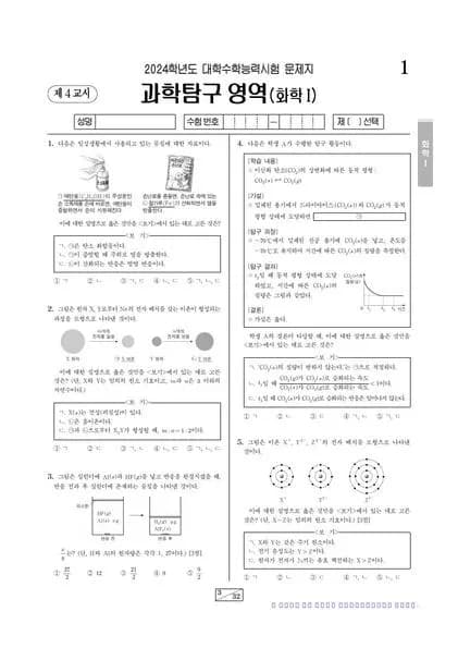 2024년 수능 과학탐구 화학 I 썸네일 이미지