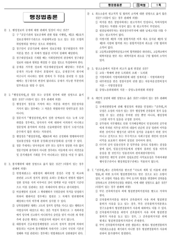 2015년 국가공무원 9급 행정법총론 (처)