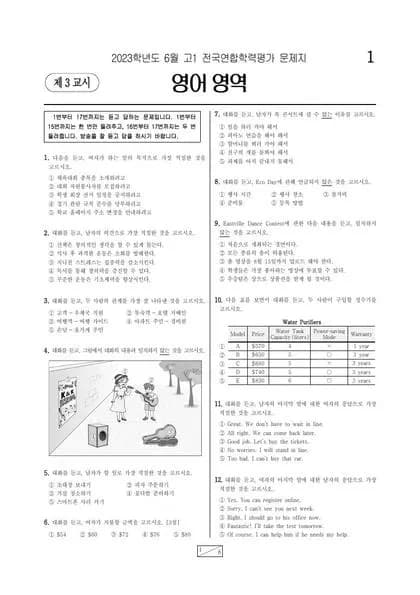 2023년 6월 고1 영어 썸네일 이미지