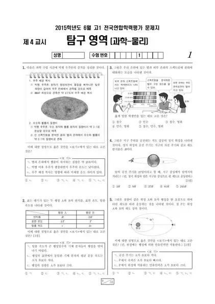 2015년 6월 고1 물리