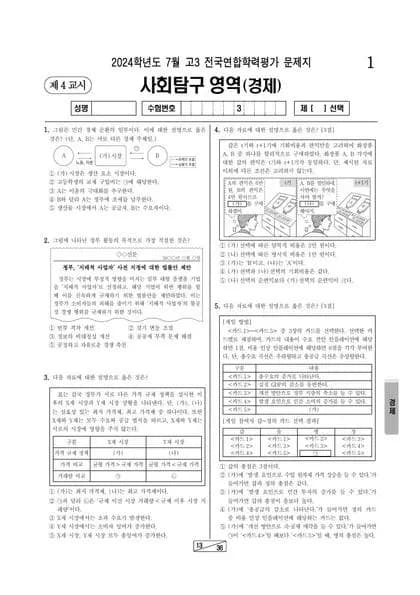 2024년 7월 고3 사회탐구 경제 썸네일 이미지