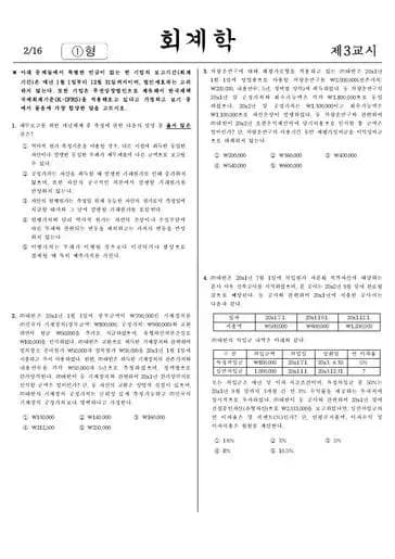 2021년 제56회 공인회계사 1차 회계학