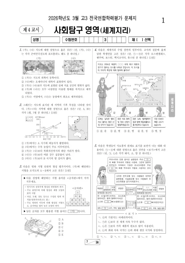 2026년 고3 3월 학평(서울) 세계지리
