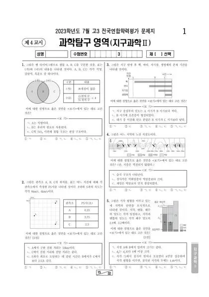 2023년 7월 고3 과학탐구 지구과학 II