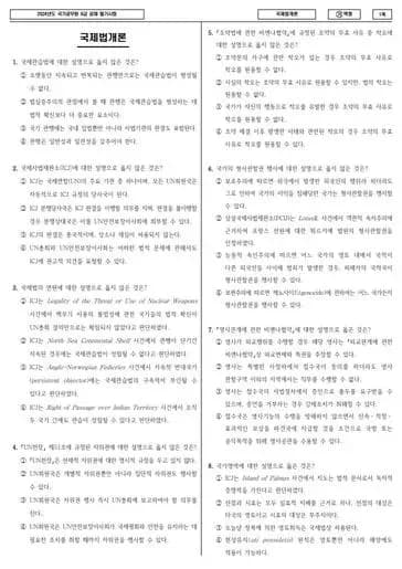 2024년 국가공무원 9급 국제법개론 (가)