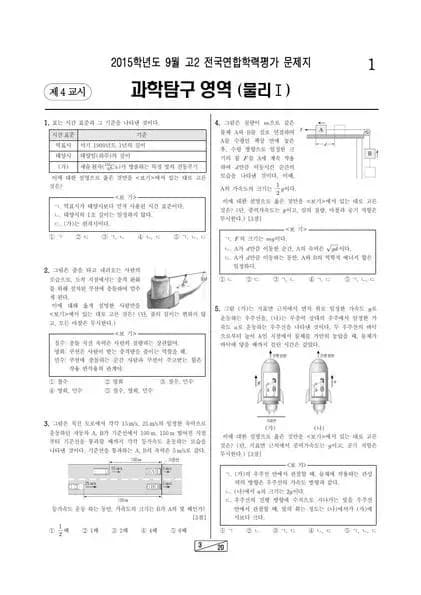 2015년 9월 고2 학평(인천) 물리I