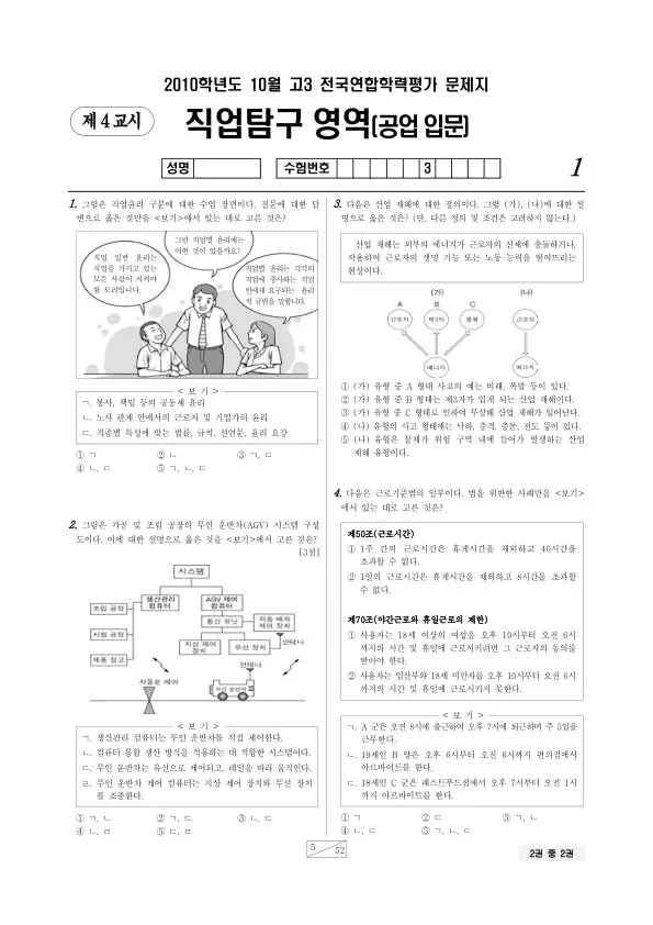 2010년 10월 고3 학평(서울) 공업입문