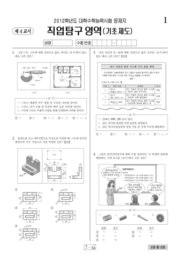 2012학년도 수능 기초제도