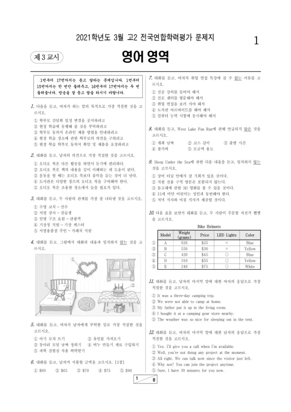 2021년 3월 고2 영어