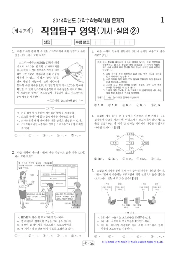 2014학년도 수능 가사실업2