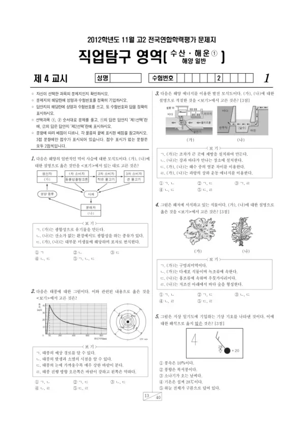 2012년 11월 고2 학평(경기) 수산해운①